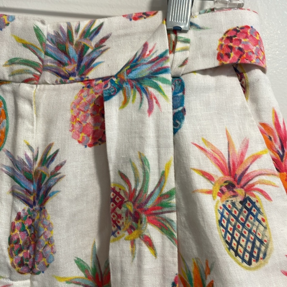 J. Crew White Tropical Pineapple Shorts Sz0 - Picture 4 of 12